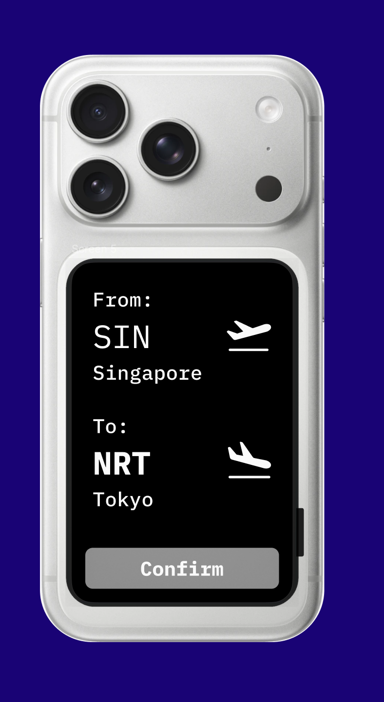 Front product render of iris concept device